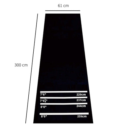 Dart mat, non-slip rubber mat for steel and soft darts