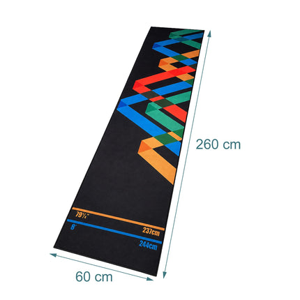 Dart Mat with Official Oche Line, 60x260 cm, Non-Slip