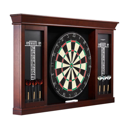 Dartboard Cabinet Set, 18 in Sisal Board, 6 Steel-Tip Darts