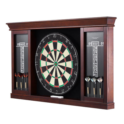 Dartboard Cabinet Set, 18 in Sisal Board, 6 Steel-Tip Darts