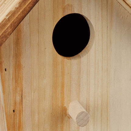Deco birdhouse with flaming roof