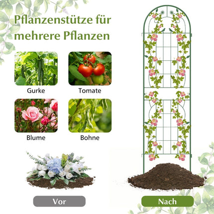 Decorative Metal Garden Trellis Set, 180x50 cm, Green