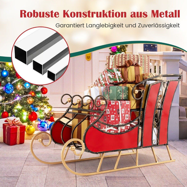 Decorative metal sleigh Christmas sleigh for Christmas 93 x 41 x 59 cm red