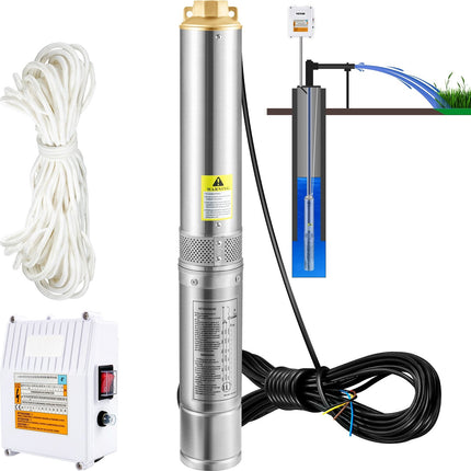 Deep Well Submersible Pump, 1100W, 57 m Head, IP68