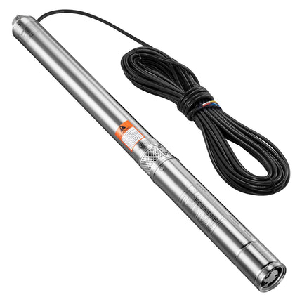 Deep Well Submersible Pump, 550W 230V, 65 L/min, Stainless Steel