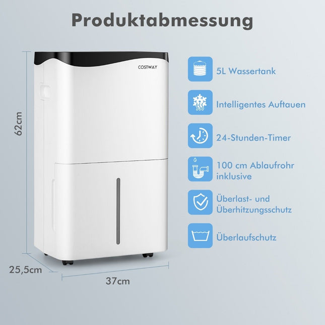 Dehumidifier Room Dehumidifier Mobile Dehumidifier Electric Dehumidifier 25L/24h Room size approx. 60m²