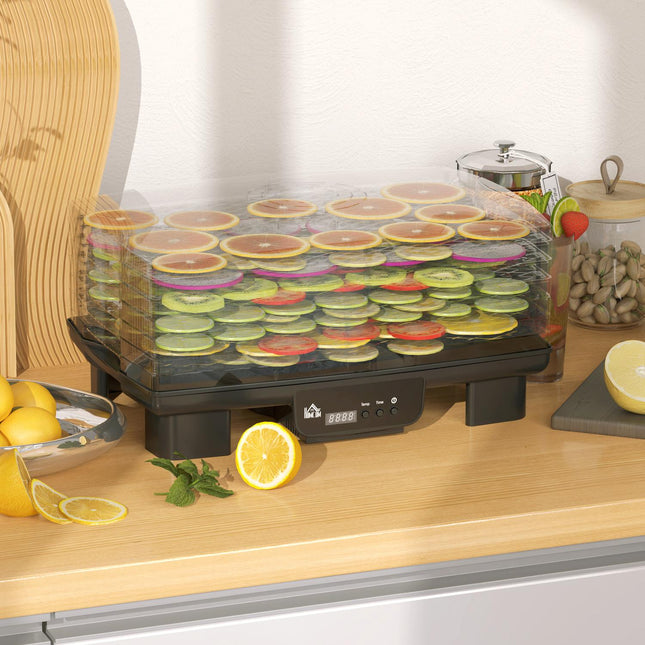 Dehydrator, 550W, 6-compartment adjustable rack, 40-70°C timer