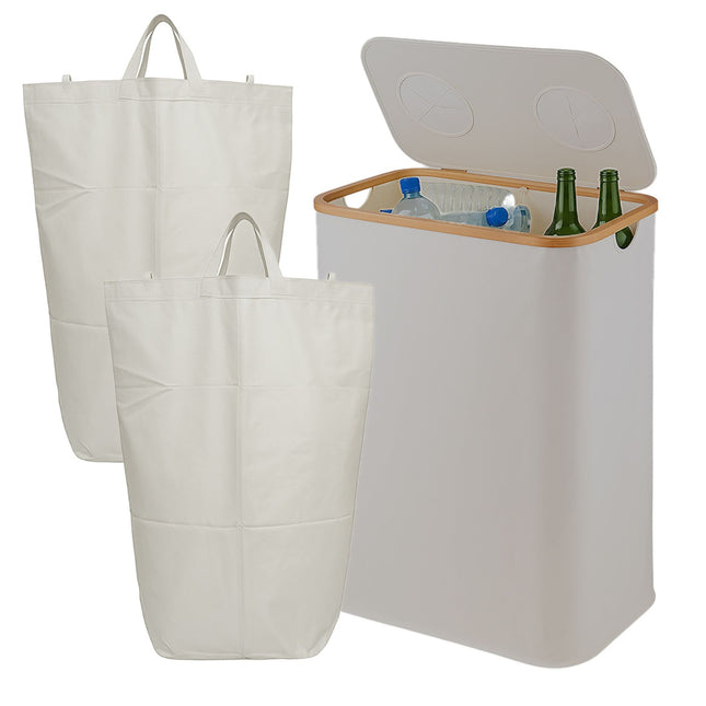 Pojemnik na butelki kaucyjne do recyklingu, 2 sekcje, 60-100 butelek