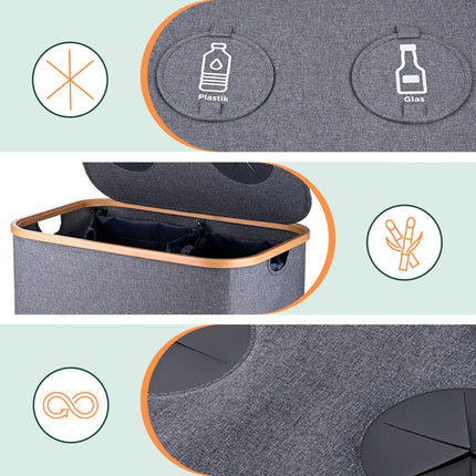 Deposit Bottle Recycling Bin, 2 Sections, 60–100 Bottles