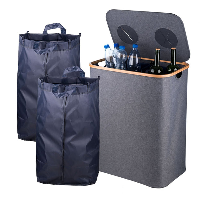 Pojemnik na butelki kaucyjne do recyklingu, 2 sekcje, 60-100 butelek