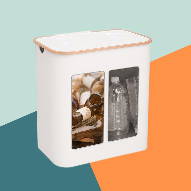 Pojemnik na butelki kaucyjne do recyklingu, 2 sekcje, 60-100 butelek