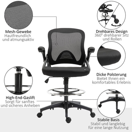 Ergonomic office chair, swivel, mesh, 360°, 120 kg capacity