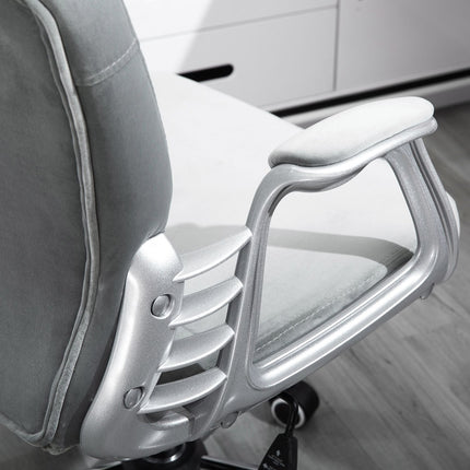 Ergonomic gray office chair - adjustable padded backrest