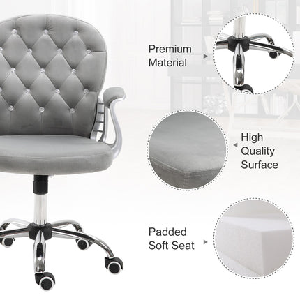 Ergonomic gray office chair - adjustable padded backrest
