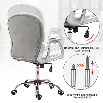 Ergonomic gray office chair - adjustable padded backrest