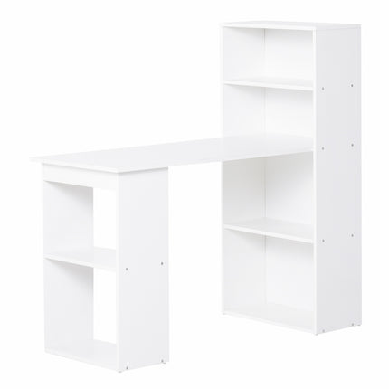 White Desk Kitchen Table With Shelf - 120x55x120 cm