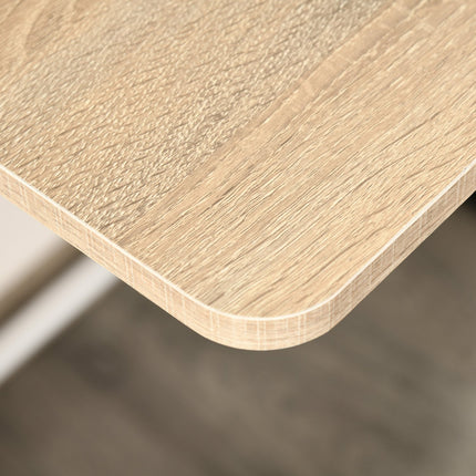 Modern computer desk - metal frame, storage, white/oak