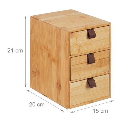 Desk Organizer with 3 Bamboo Drawers