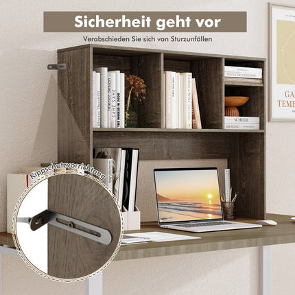 Desk Shelf with 4 Compartments, 94x25x73 cm, Grey