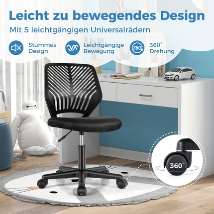 Desk chair for children armless children's desk chair 54 x 54 x 77-89 cm black