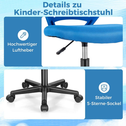 Desk chair for children armless children's desk chair 54 x 54 x 77-89 cm blue