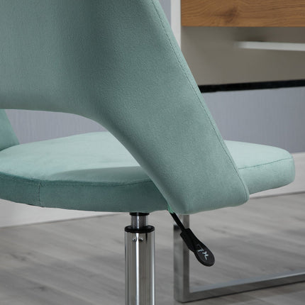 Ergonomic desk chair in green velvet - adjustable, no arms