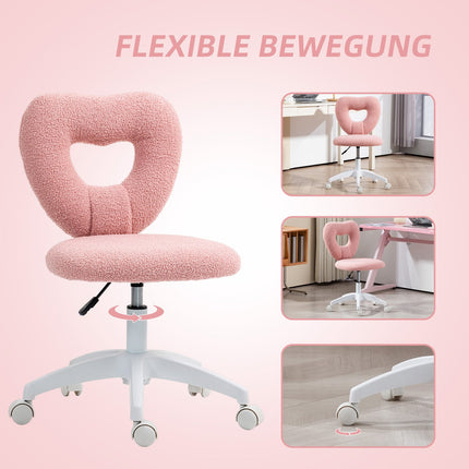 Pink swing chair with heart back - adjustable, armless, cozy