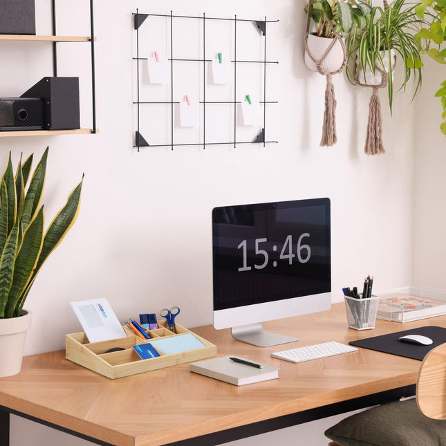 Desk organization in bamboo 9 compartments