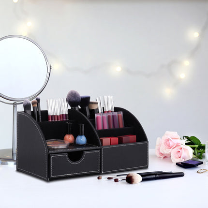 Desk organization in leather look
