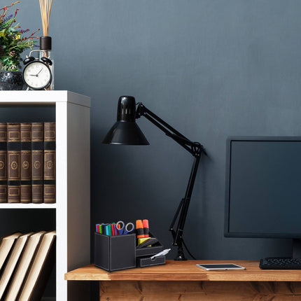 Desk organization in leather look