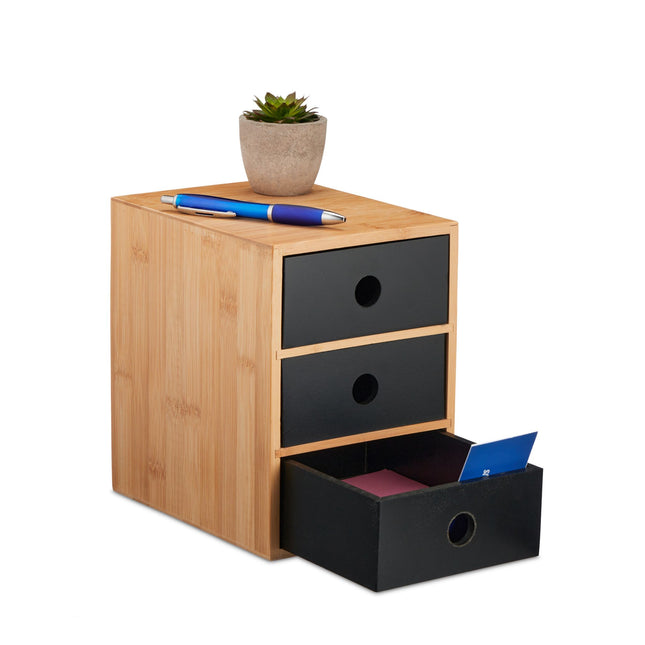 Desk organization with 3 drawers