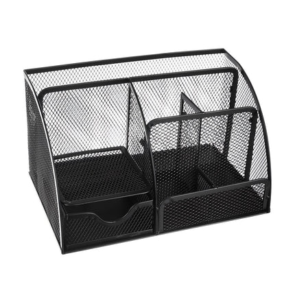 Desk organizer - 6 compartments - black