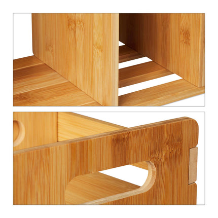 Desk storage in bamboo