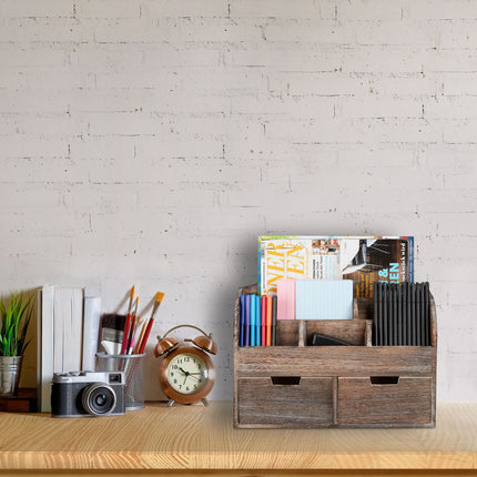 Desk storage in wood