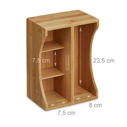Desk storage with bamboo handle