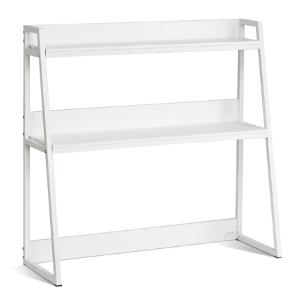 Desktop Bookshelf Hutch, 2-Tier, 37.4 In, White