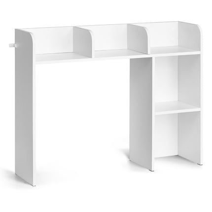 Desktop Bookshelf Hutch, 2-Tier, White, 37.2 Inch