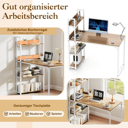 Desk with Charging Station, 120x65 cm, Natural Wood