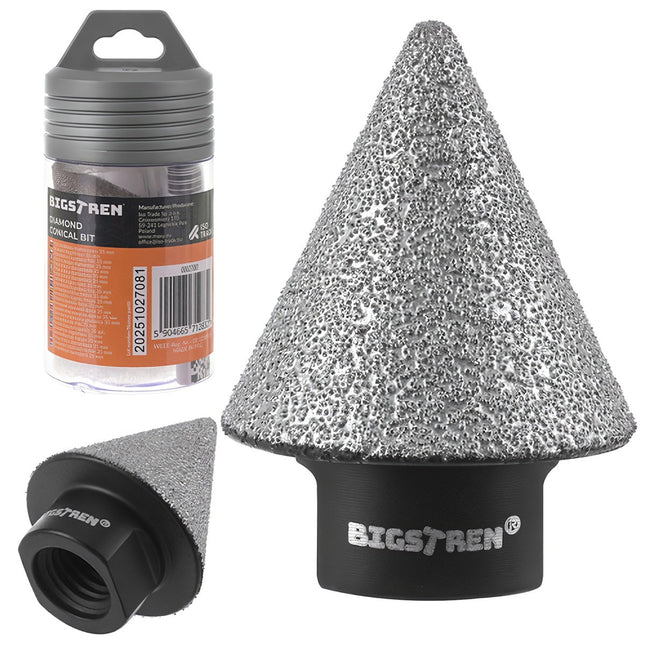 Diamond Conical Hole Saw, 2-35mm, M14 Thread