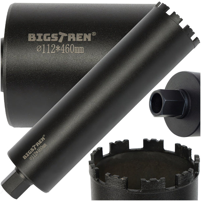 Diamond Core Drill Bit 112×460 mm for Concrete, Stone