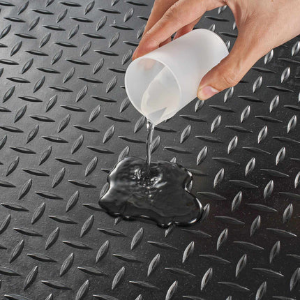 Diamond-Plate Rubber Garage Floor Mat, 4 x 6 ft, 3 mm