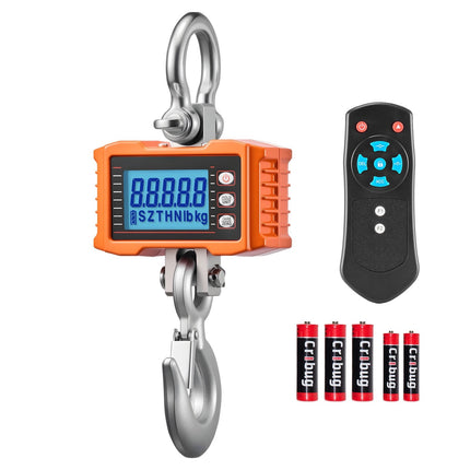 Digital Crane Scale 4400 lb, LCD Display, Remote Control