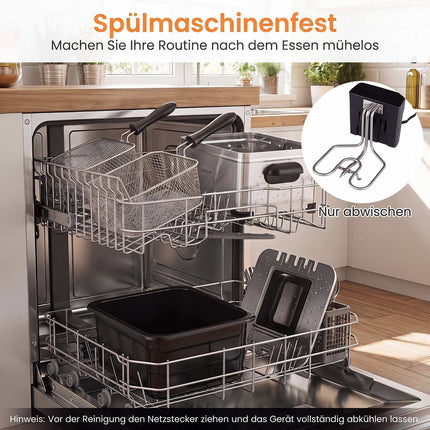 Digital Deep Fryer, 5L Oil, 1700W, 3 Baskets, Stainless Steel