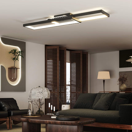 Dimmable LED Ceiling Light, 43W, 4600LM, 3000-6000K, Black