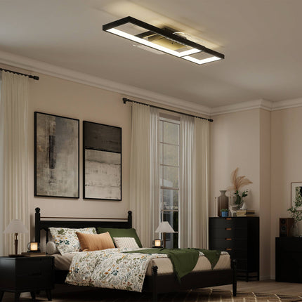 Dimmable LED Ceiling Light, 43W, 4600LM, 3000-6000K, Black