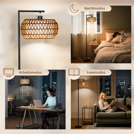 Dimmable LED Floor Lamp, Dual Shade, 3 Color Temps, Black