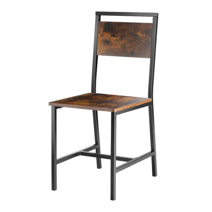 Dining Chairs Set Of 2 – Metal Frame, MDF Seat, Brown