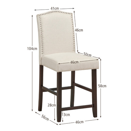 Dining Chairs Set of 2, Linen Upholstery, High Back