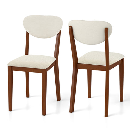 Dining Chairs Set of 2, Sherpa Upholstered, 180kg Capacity