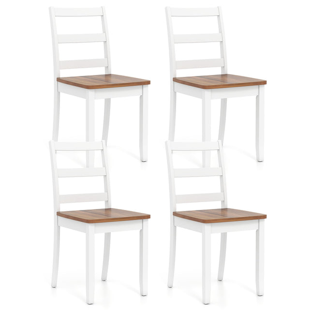 Dining Chairs Set of 4, Ladder Back, 400 lb Capacity